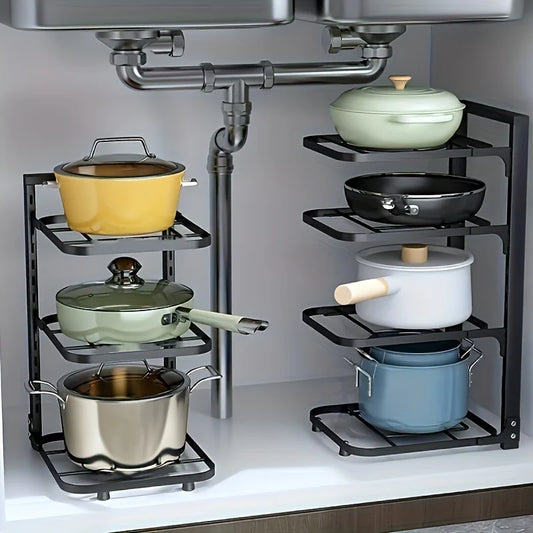 Compact Kitchen Pot Rack Organizer
