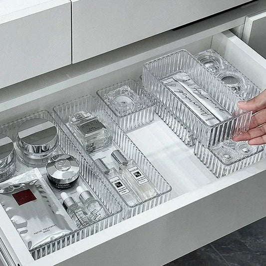 Clear Desk Drawer Organizer Set