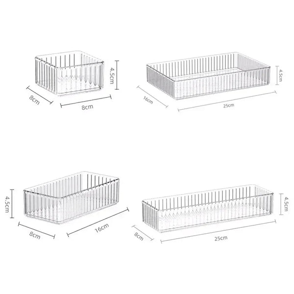 Clear Desk Drawer Organizer Set
