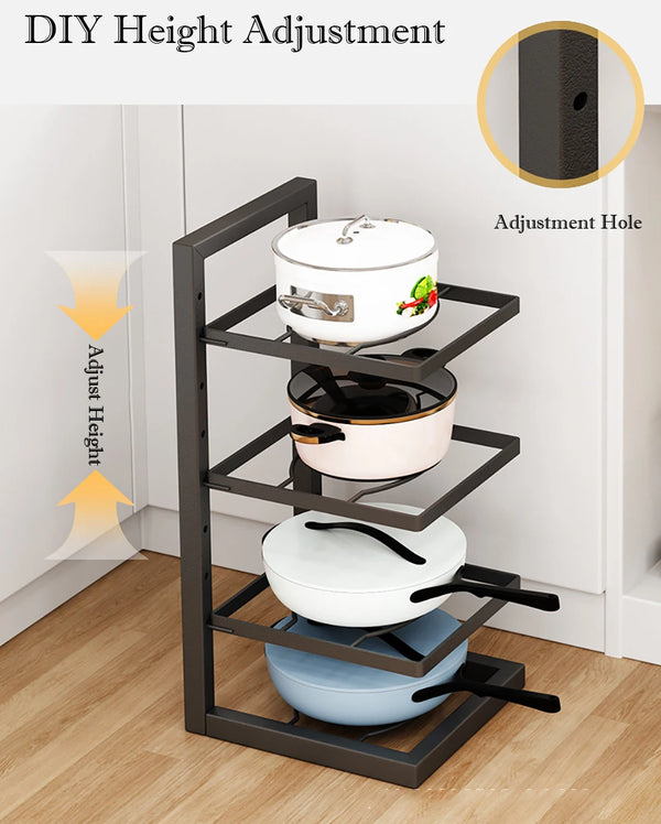 Compact Kitchen Pot Rack Organizer