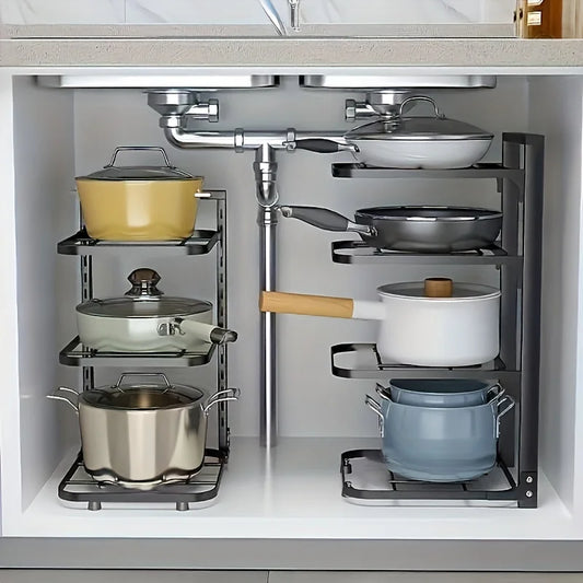 Compact Kitchen Pot Rack Organizer