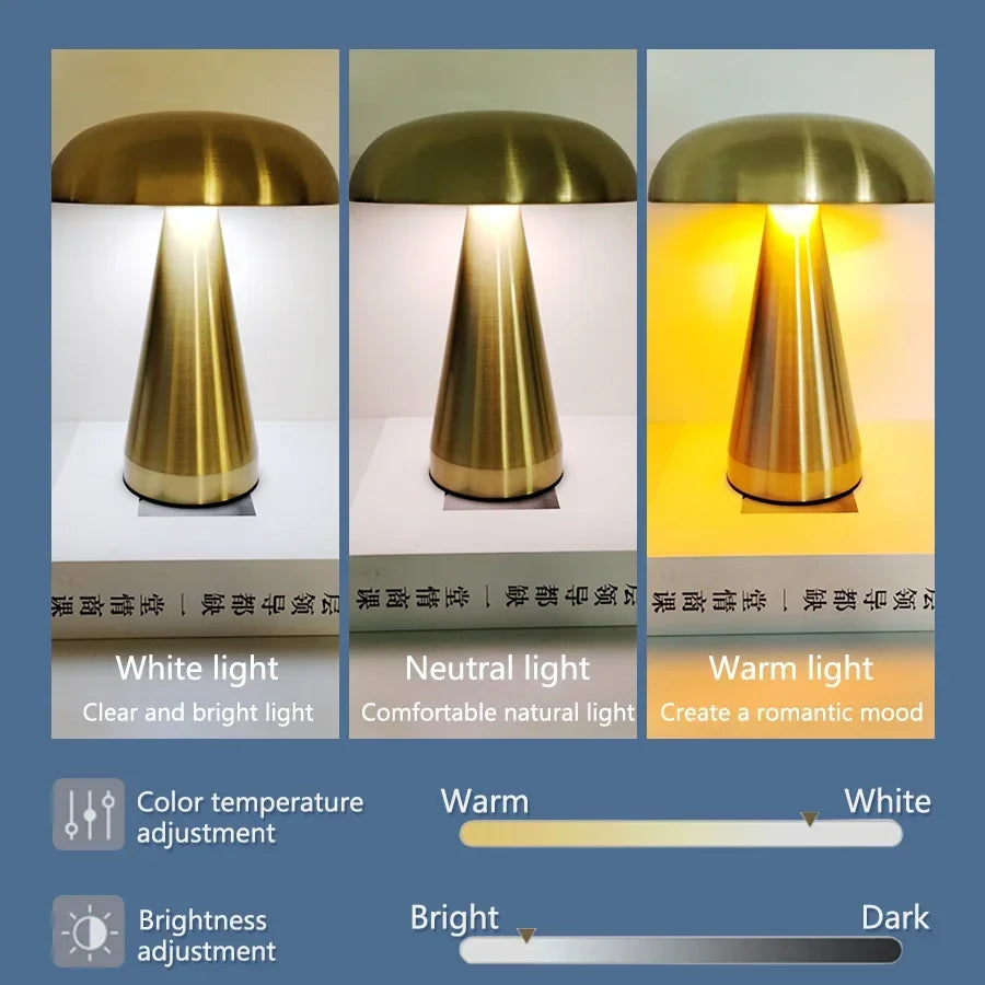 Mushroom Metal Touch Lamp